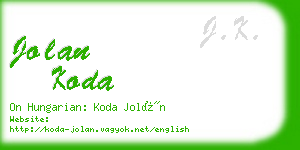 jolan koda business card